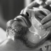 man-portrait-skincare-routine Close up of a handsome relaxed mature man getting facial mask treatment at spa center. Relaxed happy male client enjoying skincare treatment at cosmetology salon. Resort, relaxation concept , bathroom, black and white photo, , --ar 16:9 --style raw --v 6 Job ID: e9ec6051-06bd-422c-b942-3cfa9f5624b9